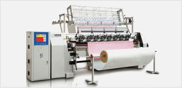 Multi-needle quilting machine shuttle computer