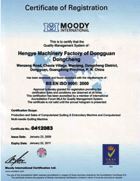 ISO9001:2000Certificate No. No:0412083