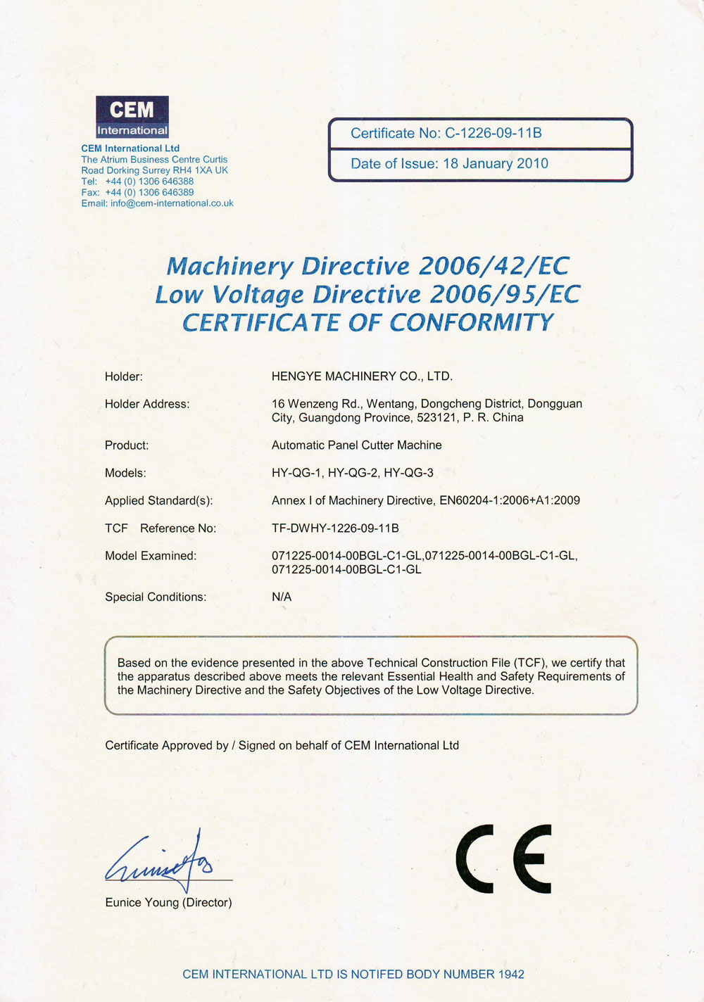 CE:Certification